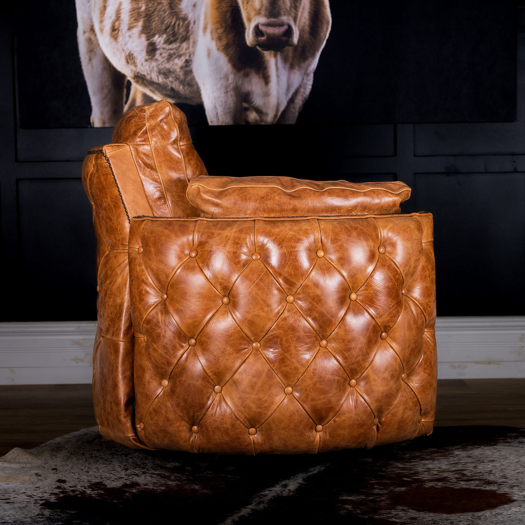 Stewart Snug Leather Swivel Recliner