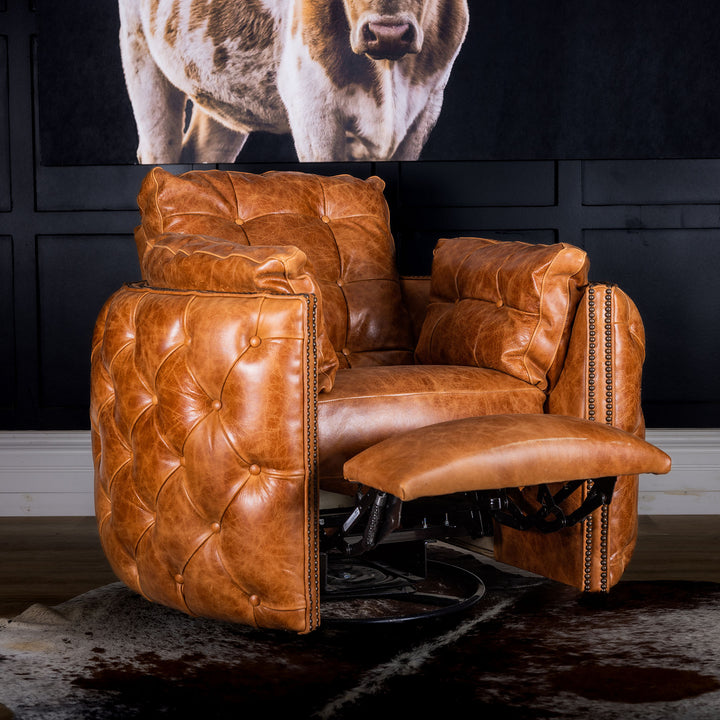 Stewart Snug Leather Swivel Recliner