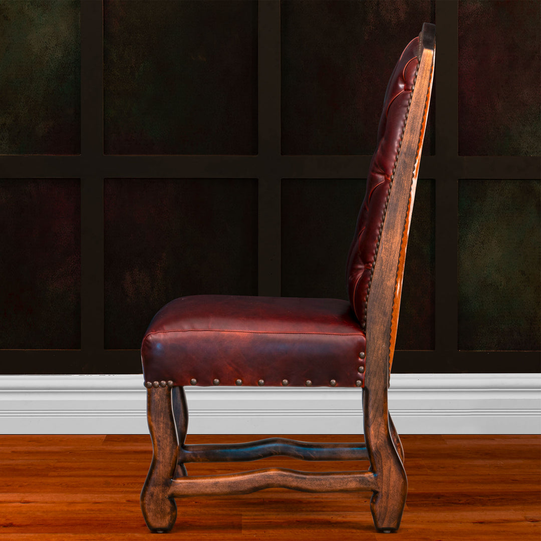 Tassell Tufted Leather Dining Chair