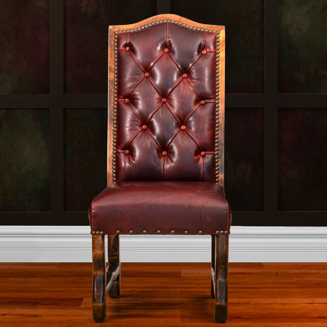 Tassell Tufted Leather Dining Chair