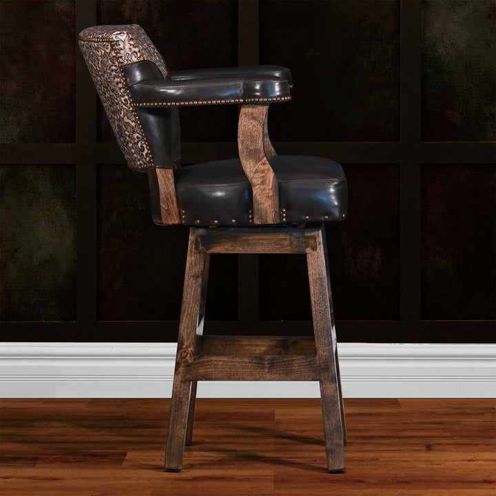 Tigran RJ Chisum Leather Barstool