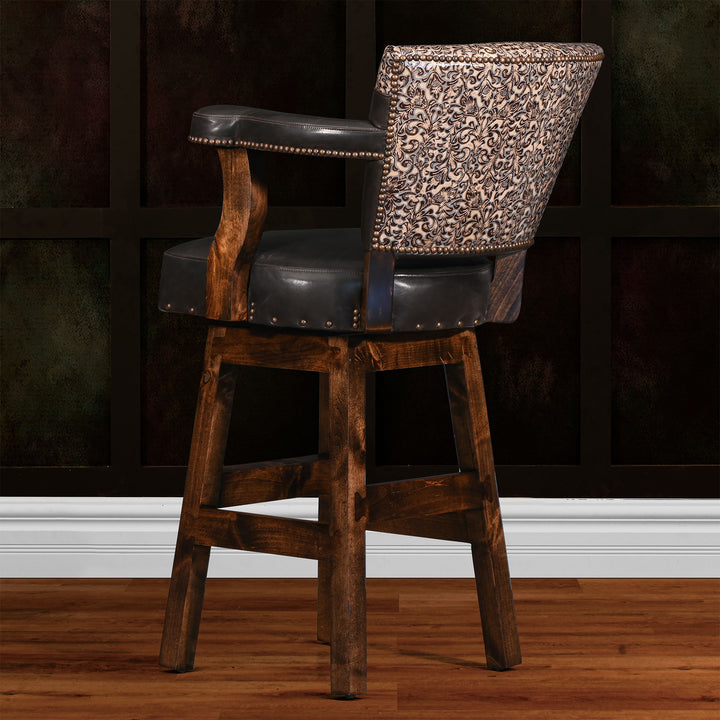Tigran RJ Chisum Leather Barstool