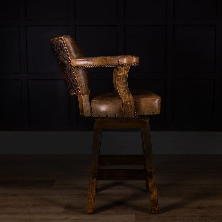 Trimble Leather Barstool