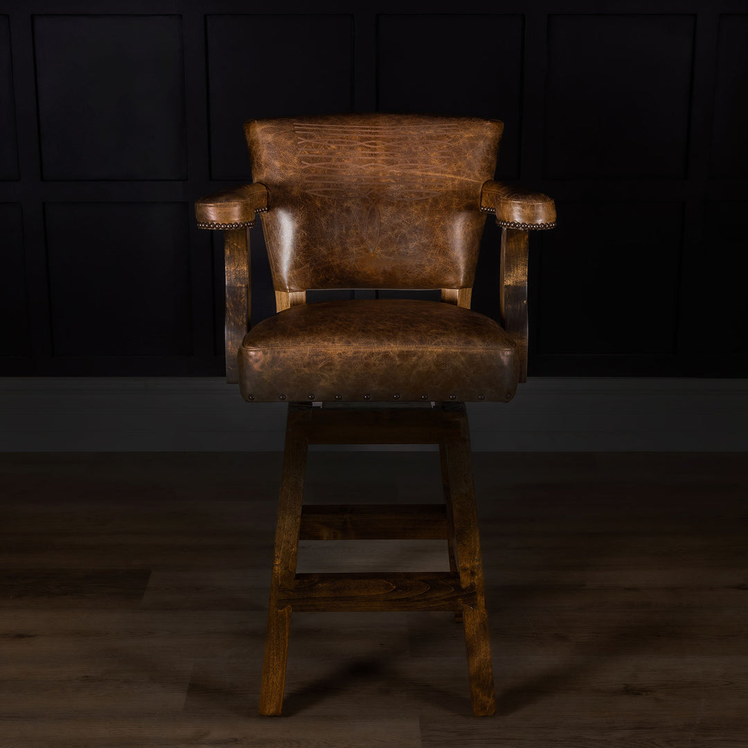 Trimble Leather Barstool