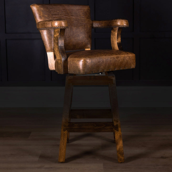 Trimble Leather Barstool