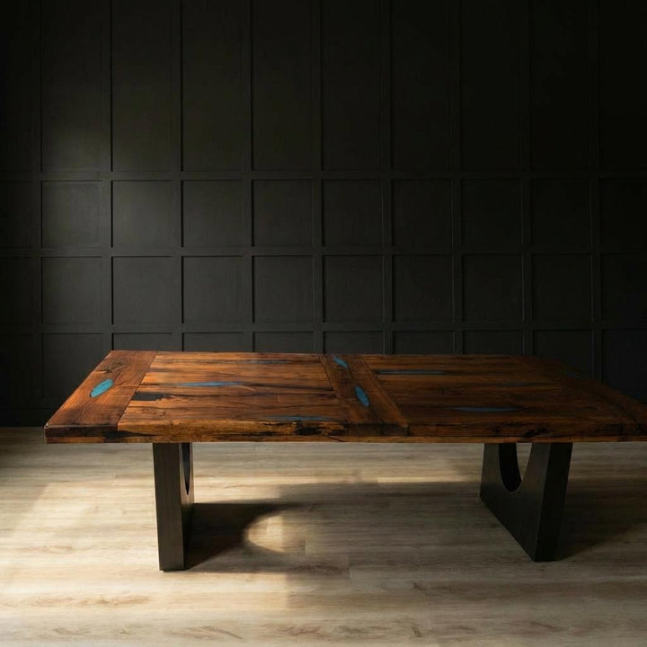 Turquoise Gemstone Mesquite Dining Table