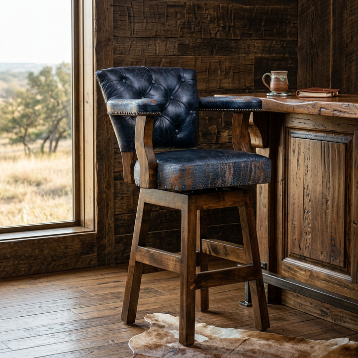 Wellington RJ Chisum Leather Barstool