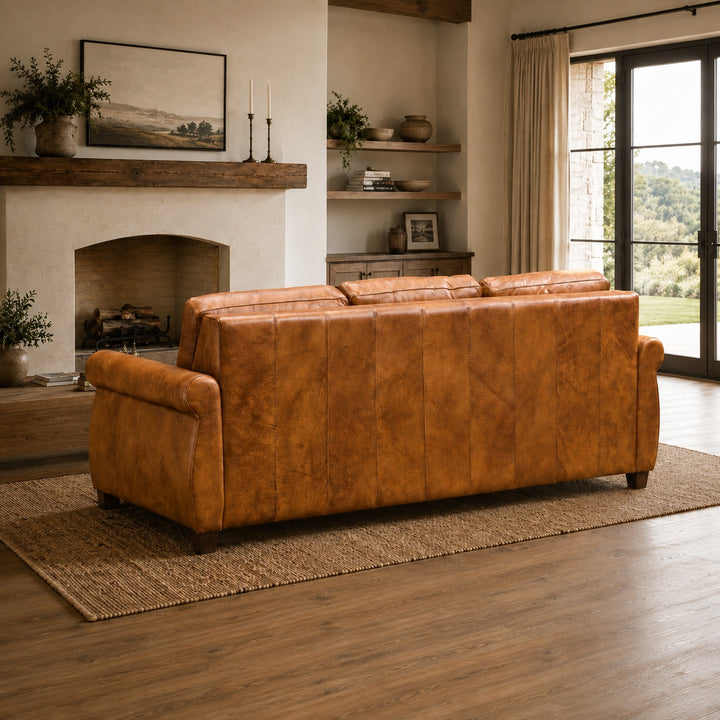 Wesley King Leather Sleeper Sofa
