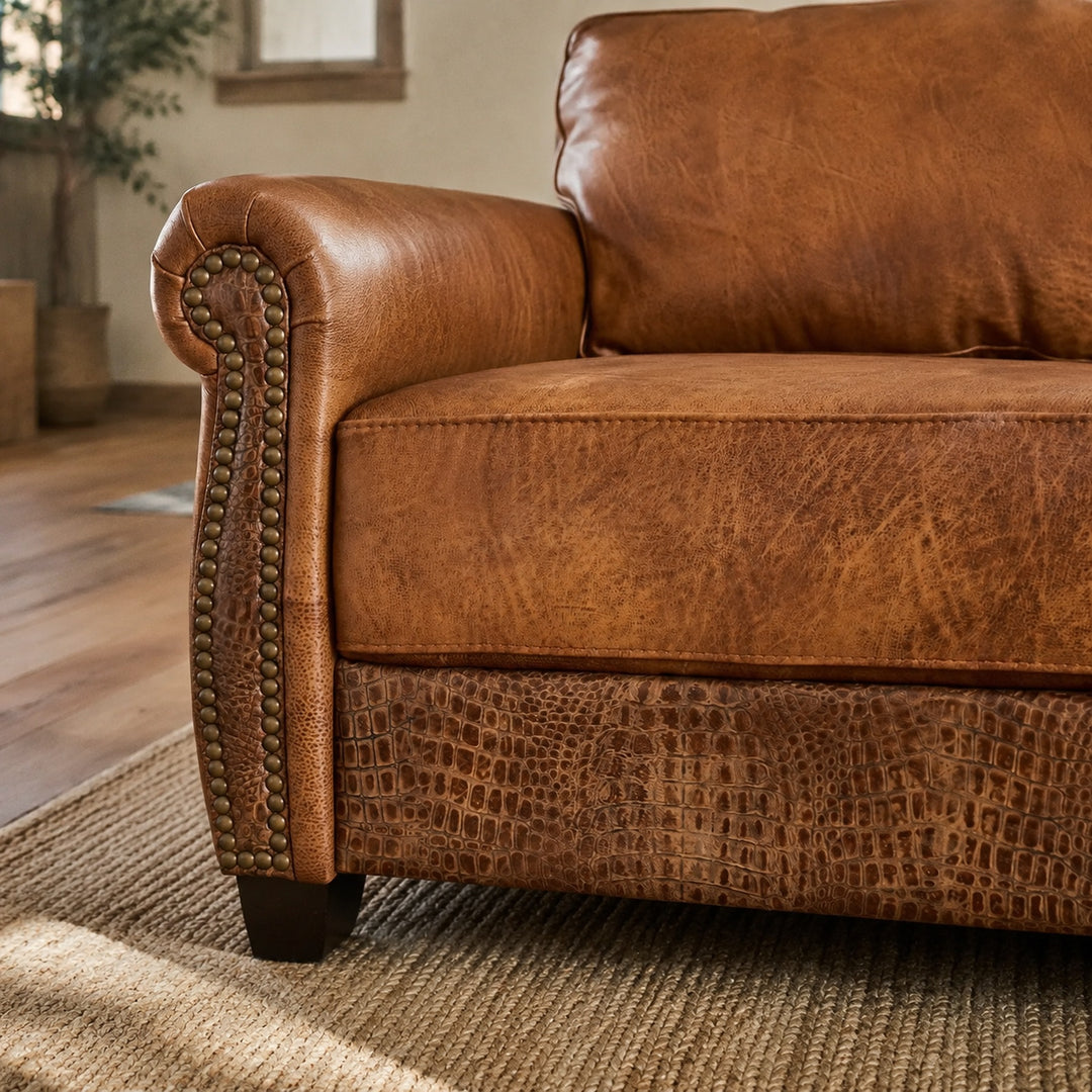 Wesley King Leather Sleeper Sofa