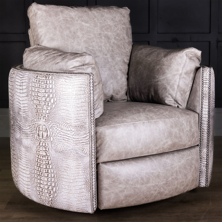 Whitefish Snug Leather Swivel Recliner