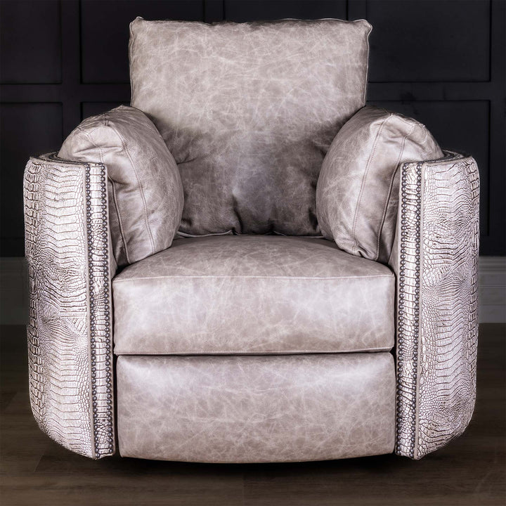 Whitefish Snug Leather Swivel Recliner