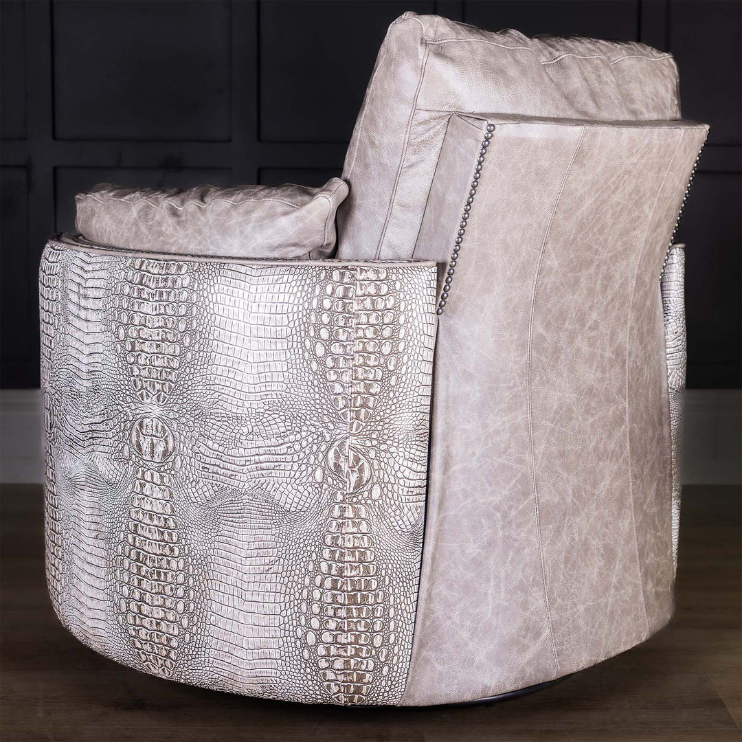 Whitefish Snug Leather Swivel Recliner