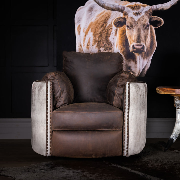 Wilcox Snug Leather Swivel Recliner