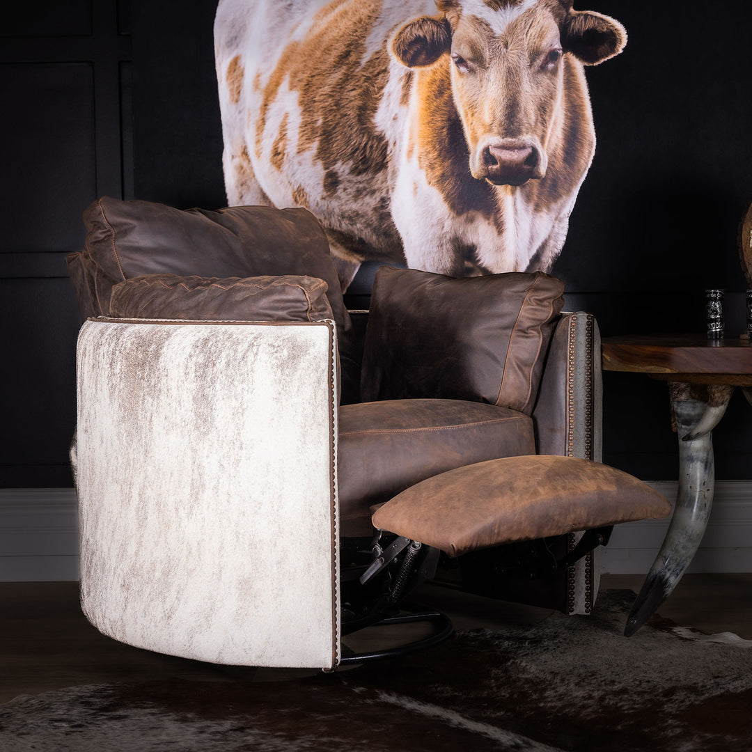 Wilcox Snug Leather Swivel Recliner