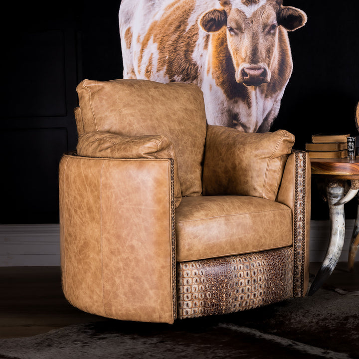 Wray Snug Leather Swivel Recliner