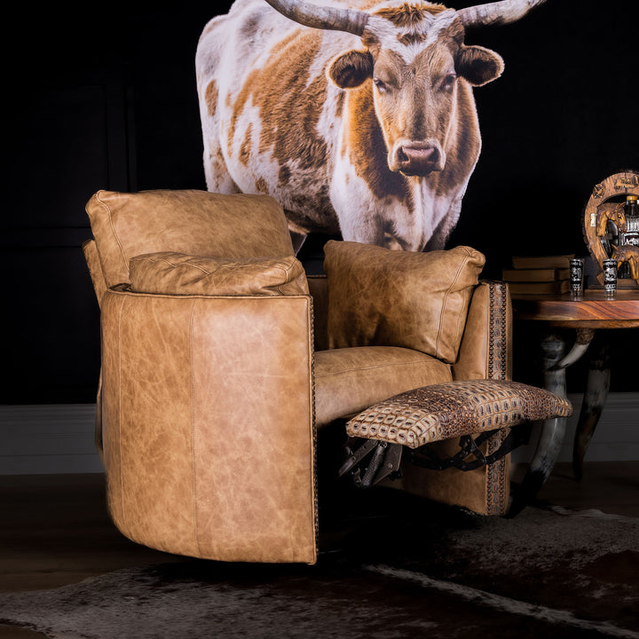 Wray Snug Leather Swivel Recliner