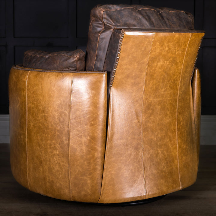 Yellowstone Snug Leather Swivel Recliner
