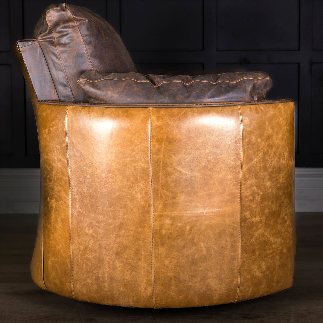 Yellowstone Snug Leather Swivel Recliner