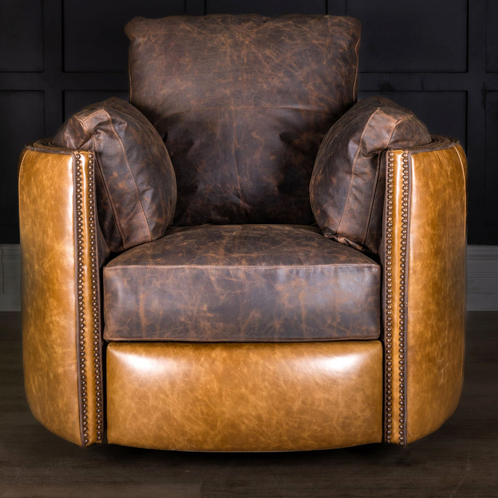Yellowstone Snug Leather Swivel Recliner