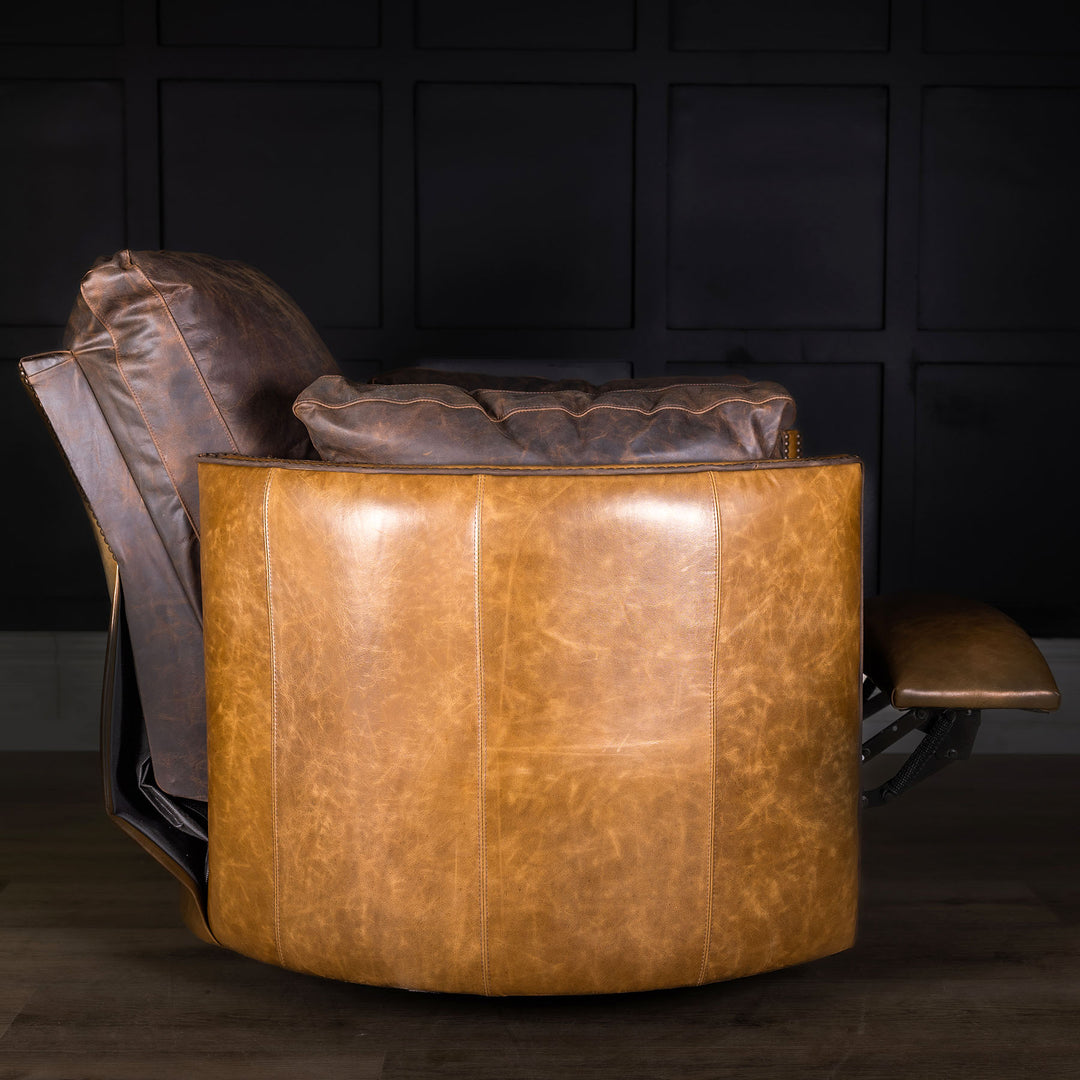 Yellowstone Snug Leather Swivel Recliner