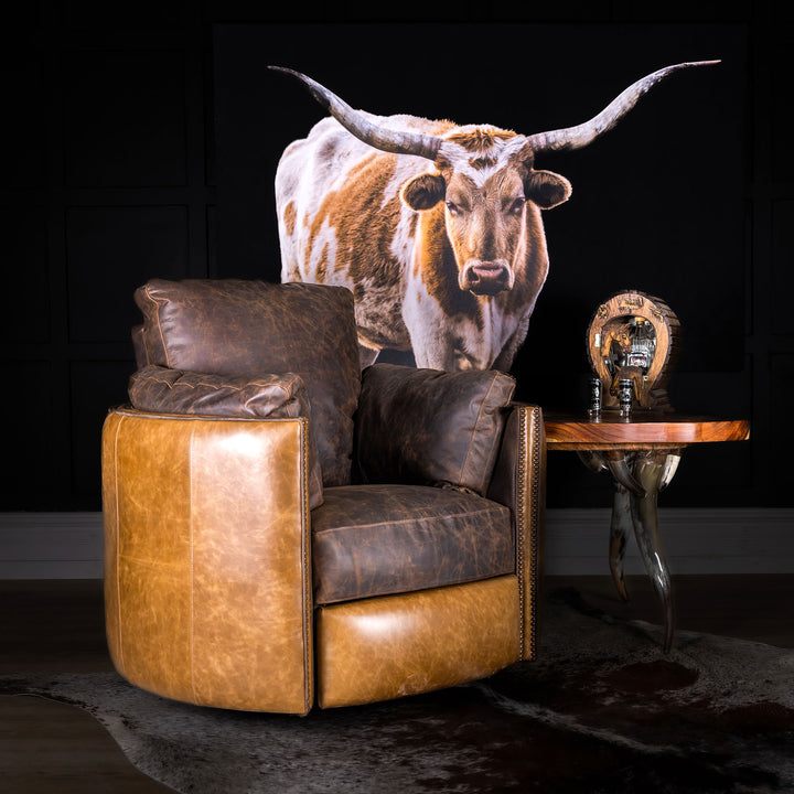 Yellowstone Snug Leather Swivel Recliner