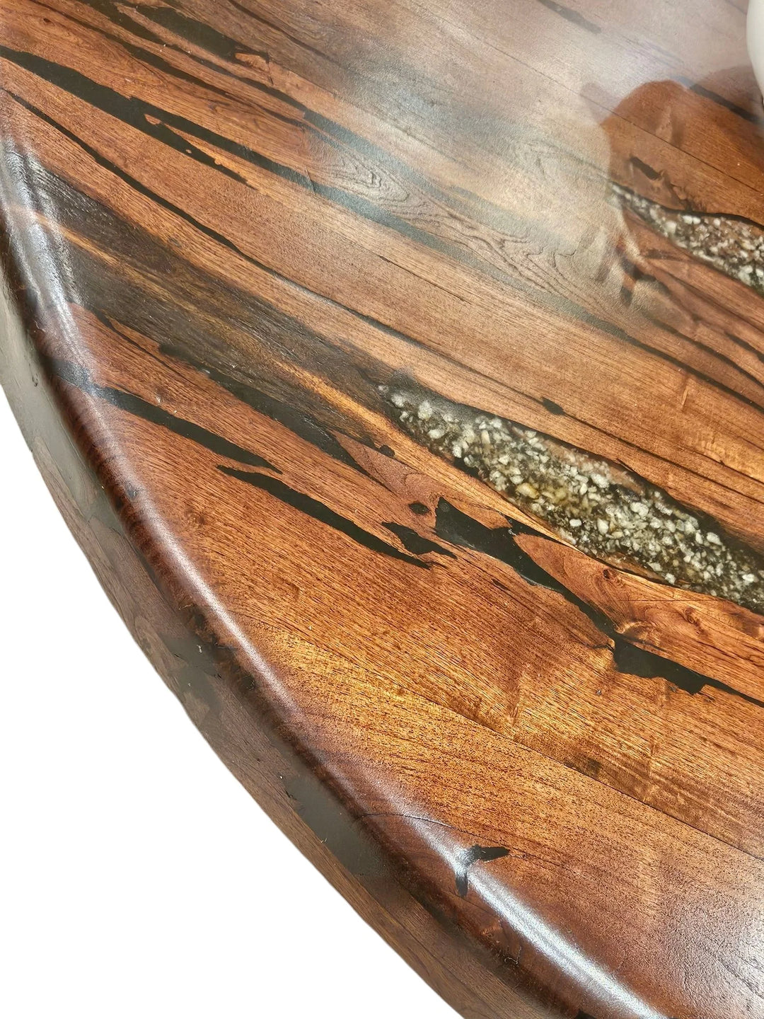 Mesquite Top & Iron Base Round Dining Table