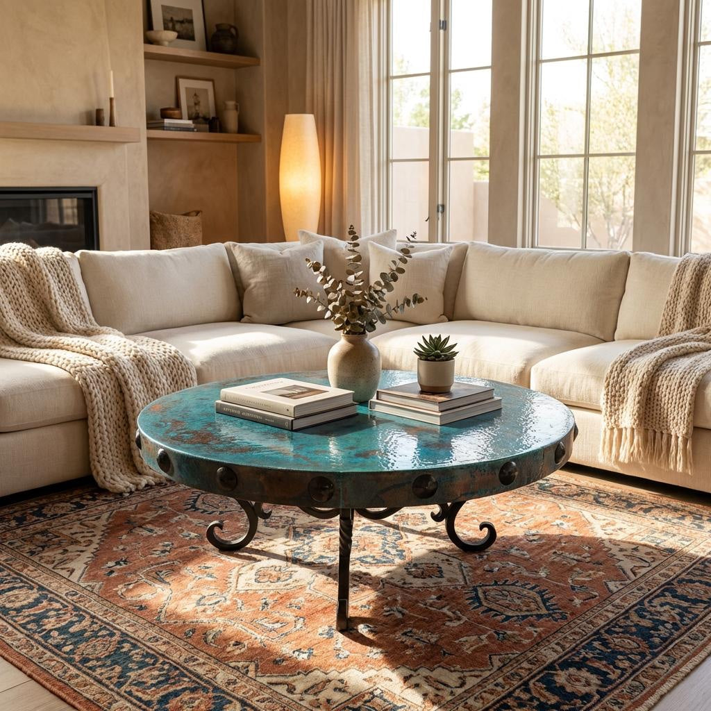 Copper Verde Round Coffee Table